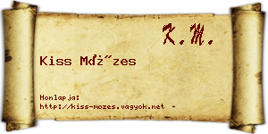 Kiss Mózes névjegykártya