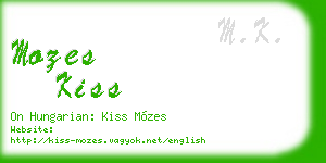 mozes kiss business card